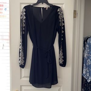 Black Shift Dress with Sequin Details